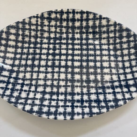 Crate and Barrel Oval Serving Platter Summer Beachy Abstract - Picture 5 of 9